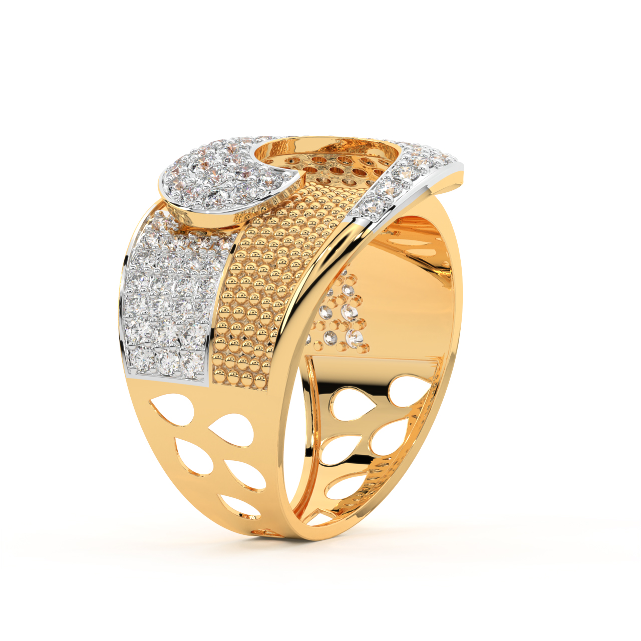 Blazing Blossom Gold Diamond Ring