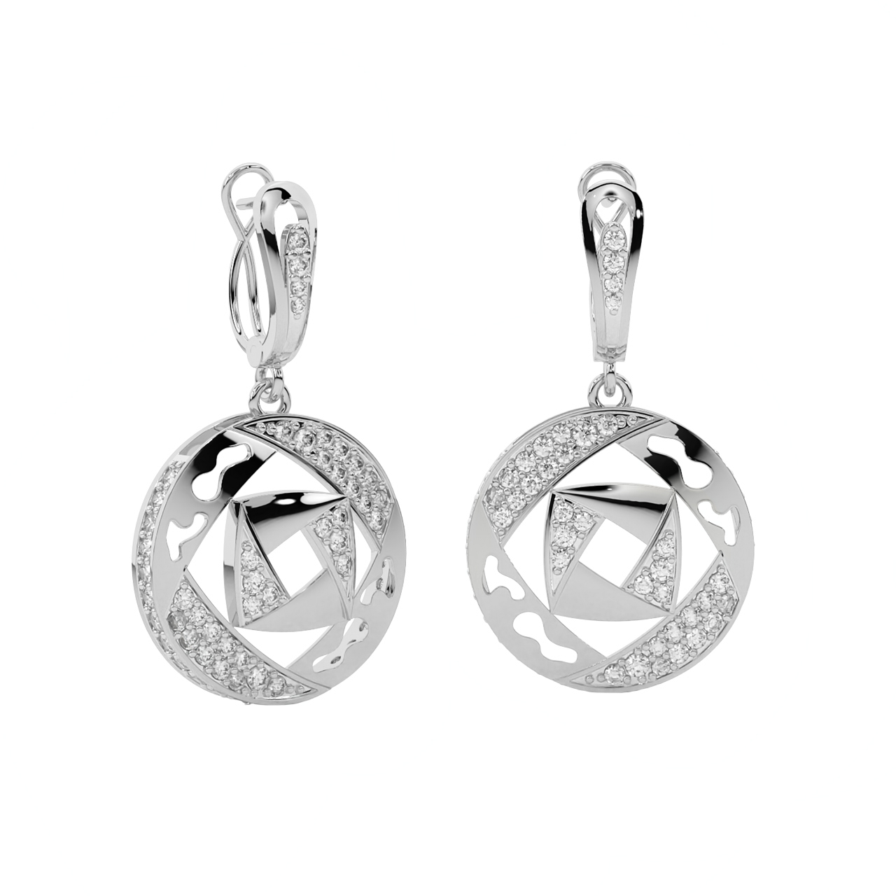 The Geometric Design Diamond Earrings