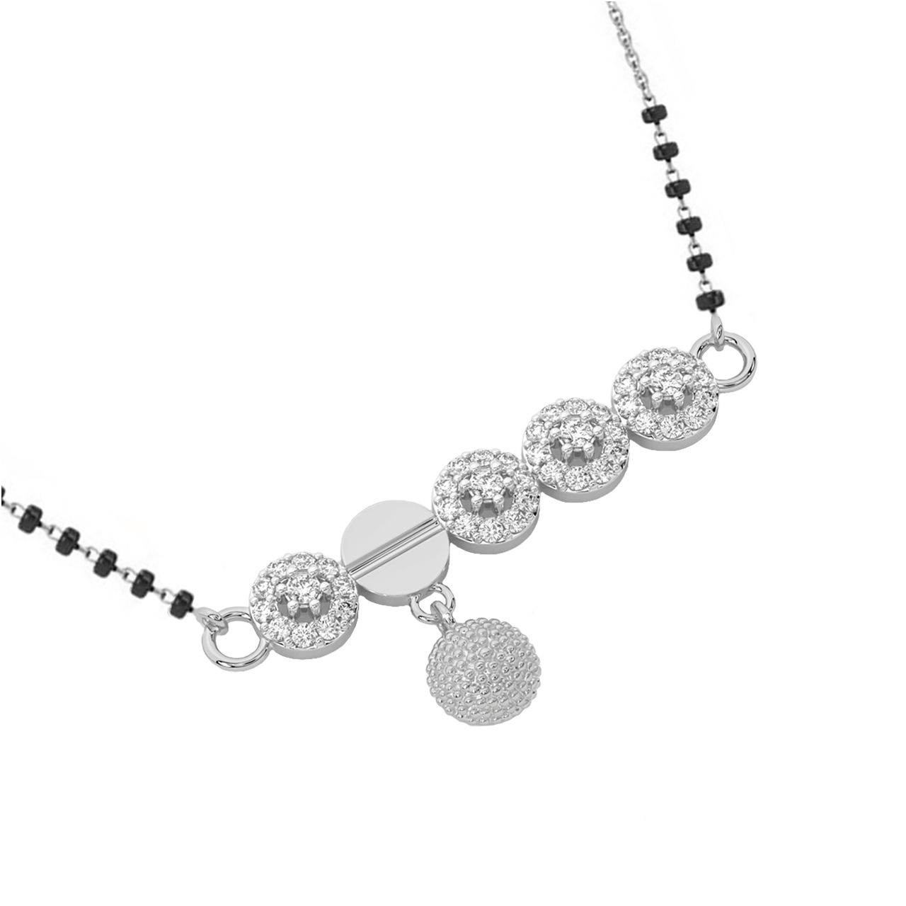 Dot Pattern Diamond Mangalsutra With Chain