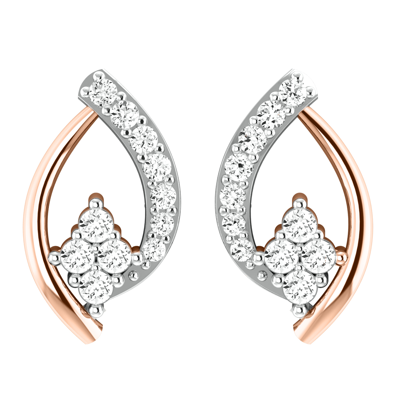 Allie Round Diamond Stud Earrings