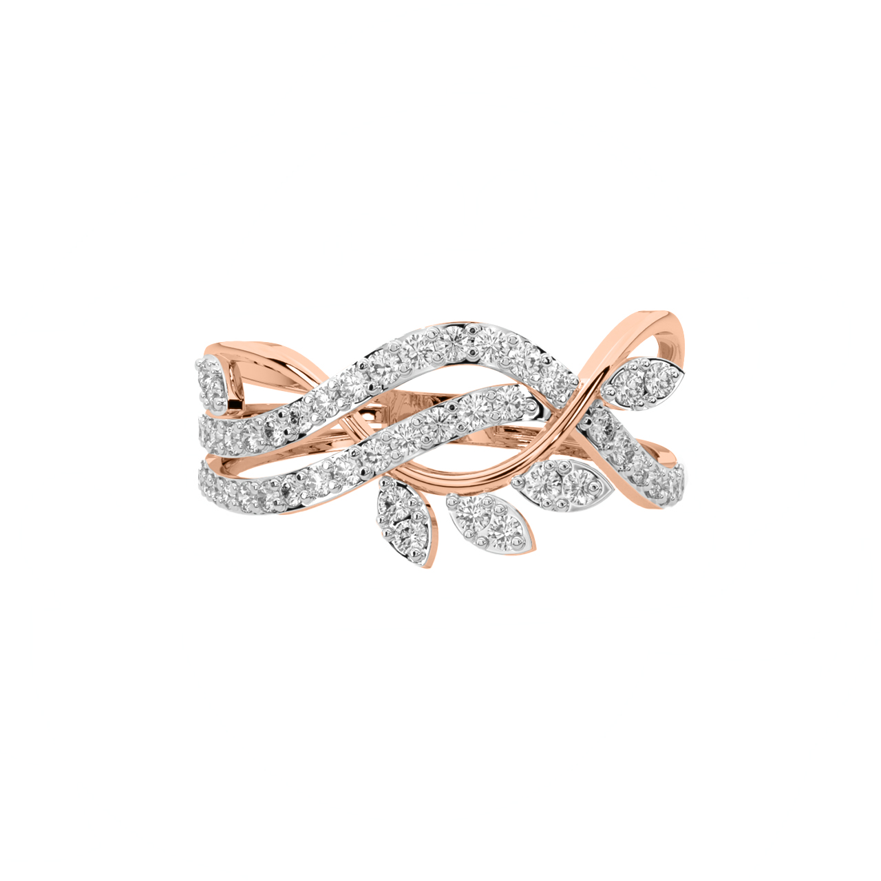 Leafy Waves Diamond Engagement Ring