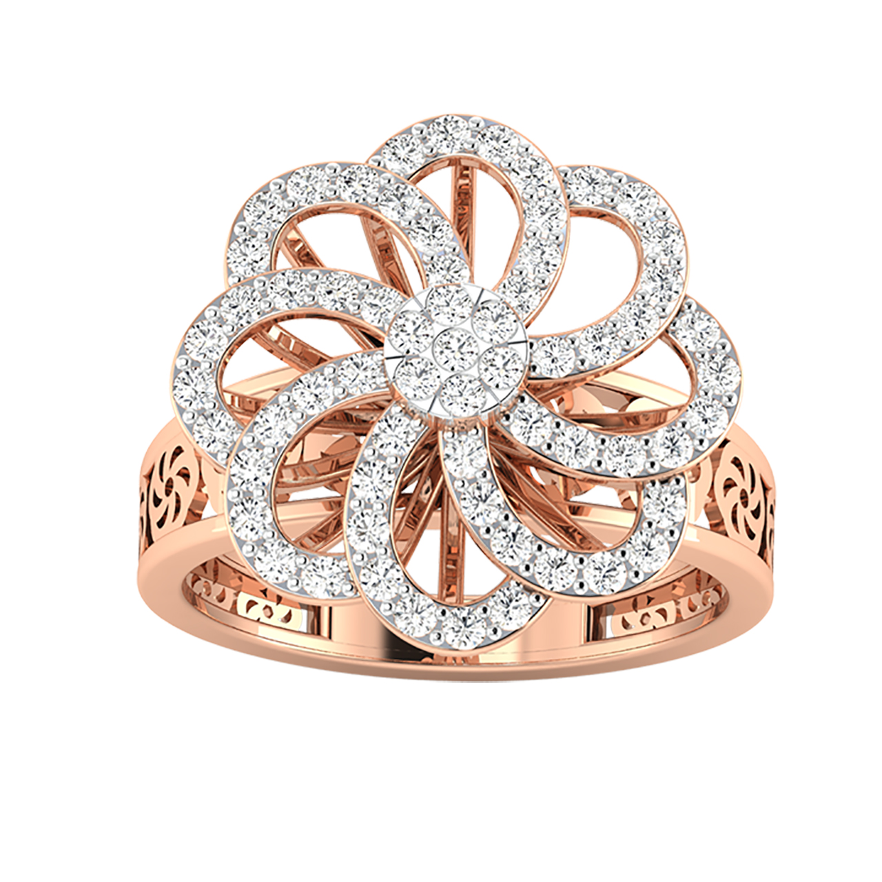 Daisy Round Diamond Engagement Ring
