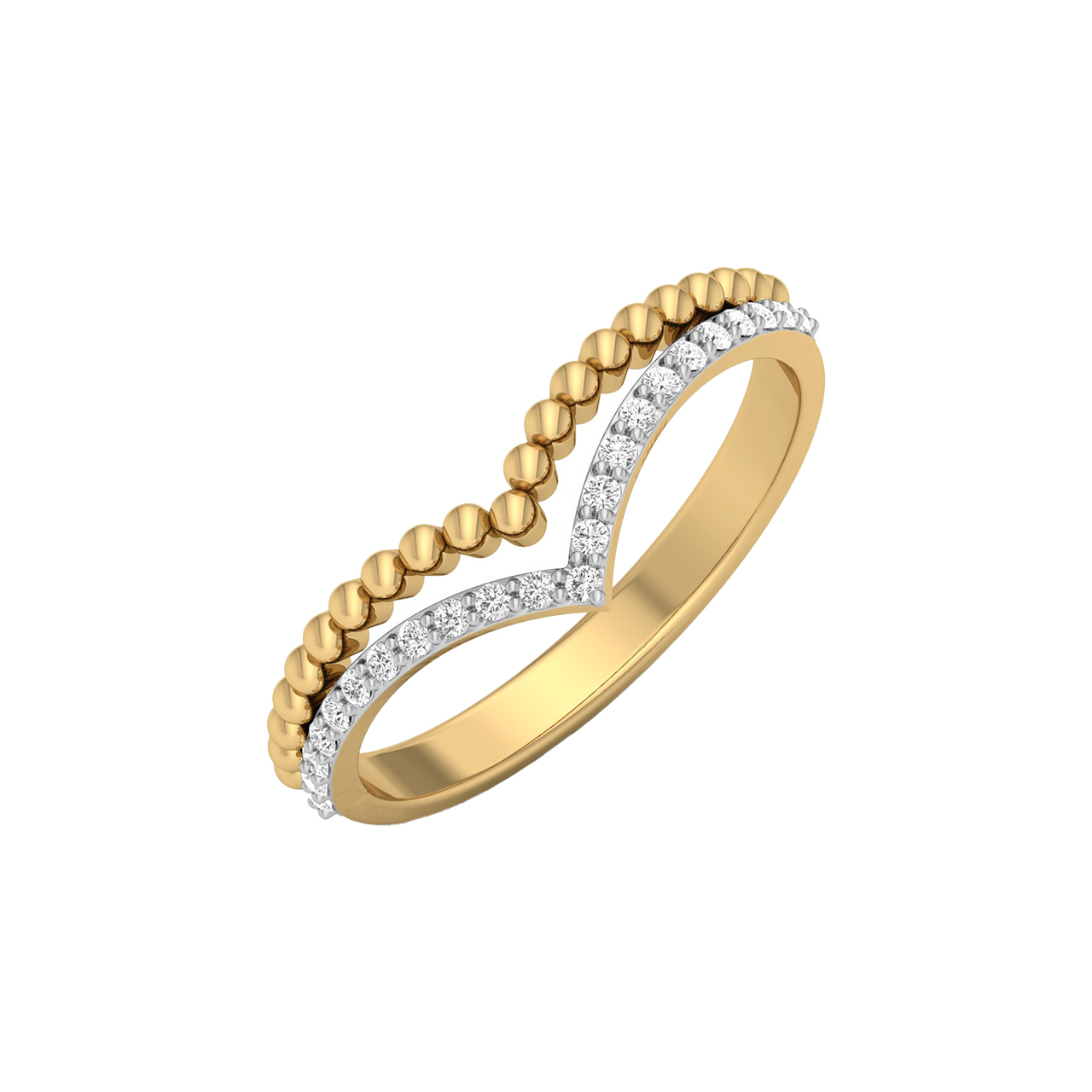 Diamond Studded Hilltop Ring