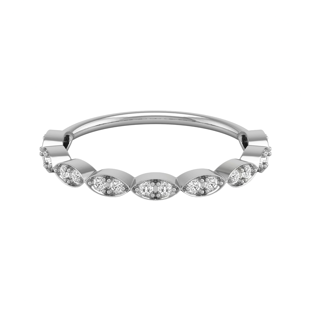 Linear Oval Design Diamond Ring