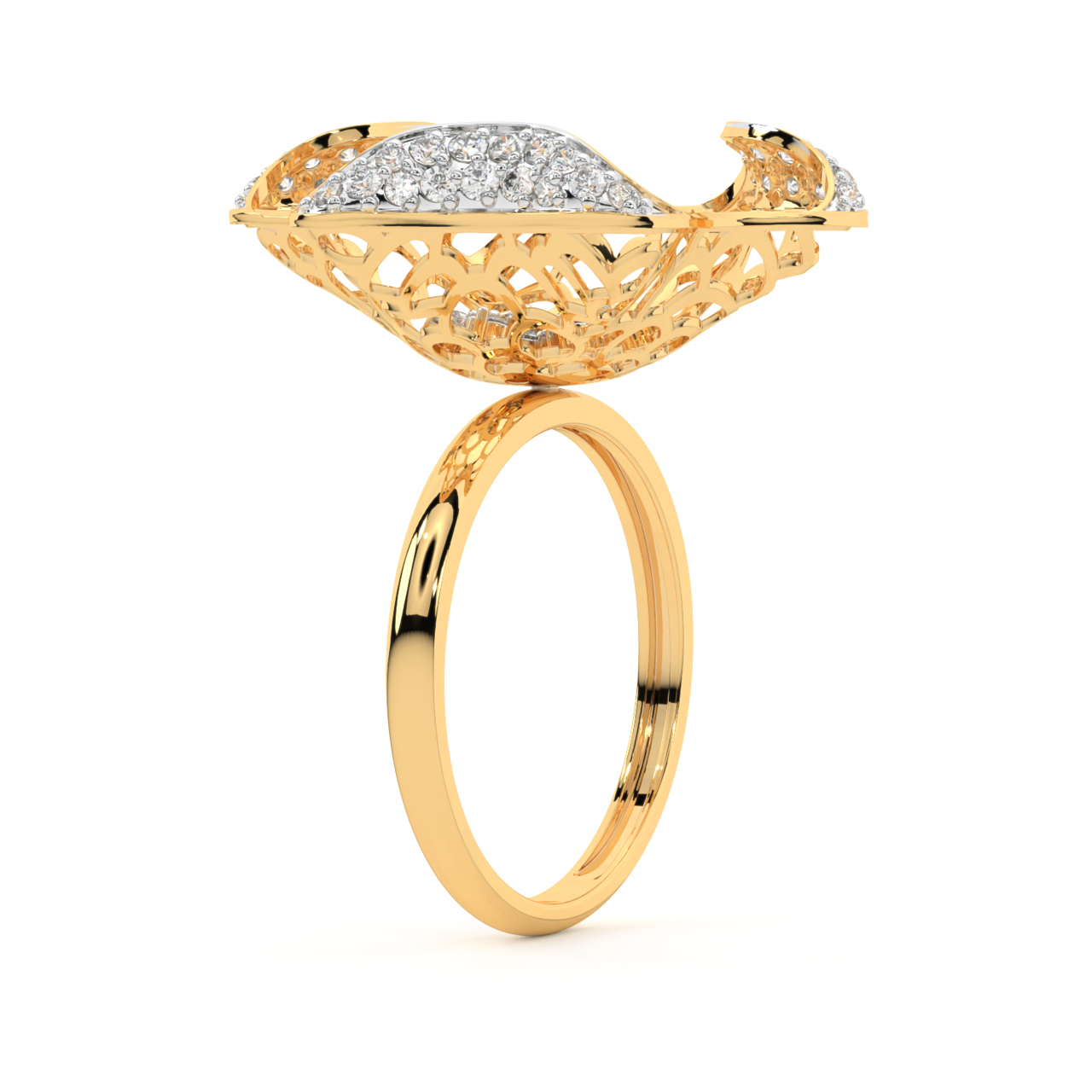 The Opening Flower Design Diamond Ring