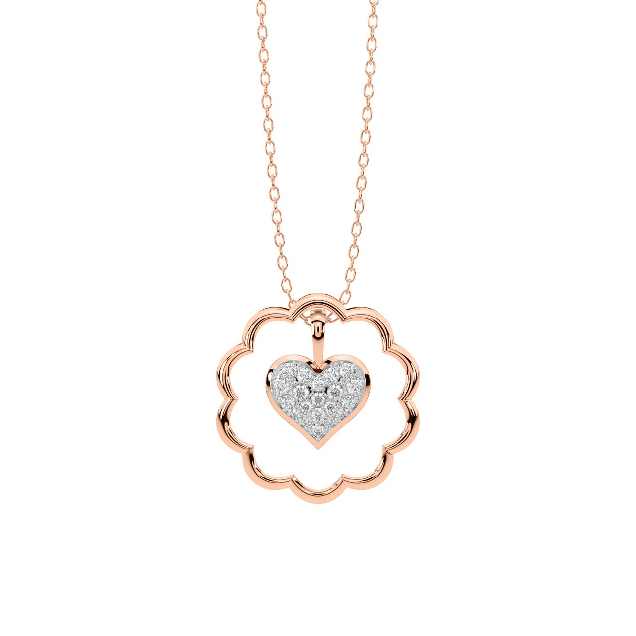 Gold pendant In Heart Shape