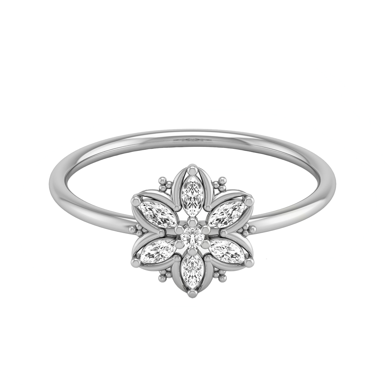 Flower Ring Design In Diamond