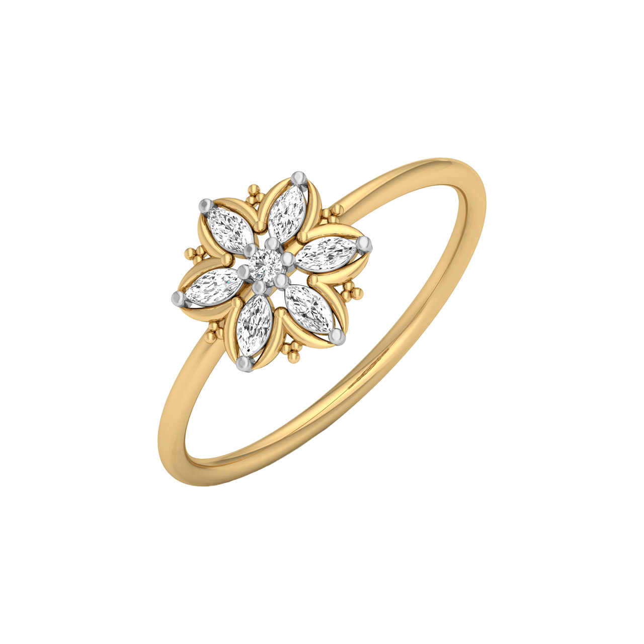 Flower Ring Design In Diamond