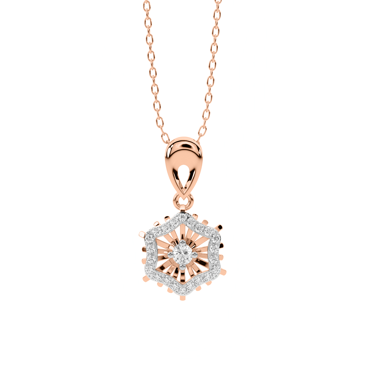 Hexagon Snowflake Pendant Diamond