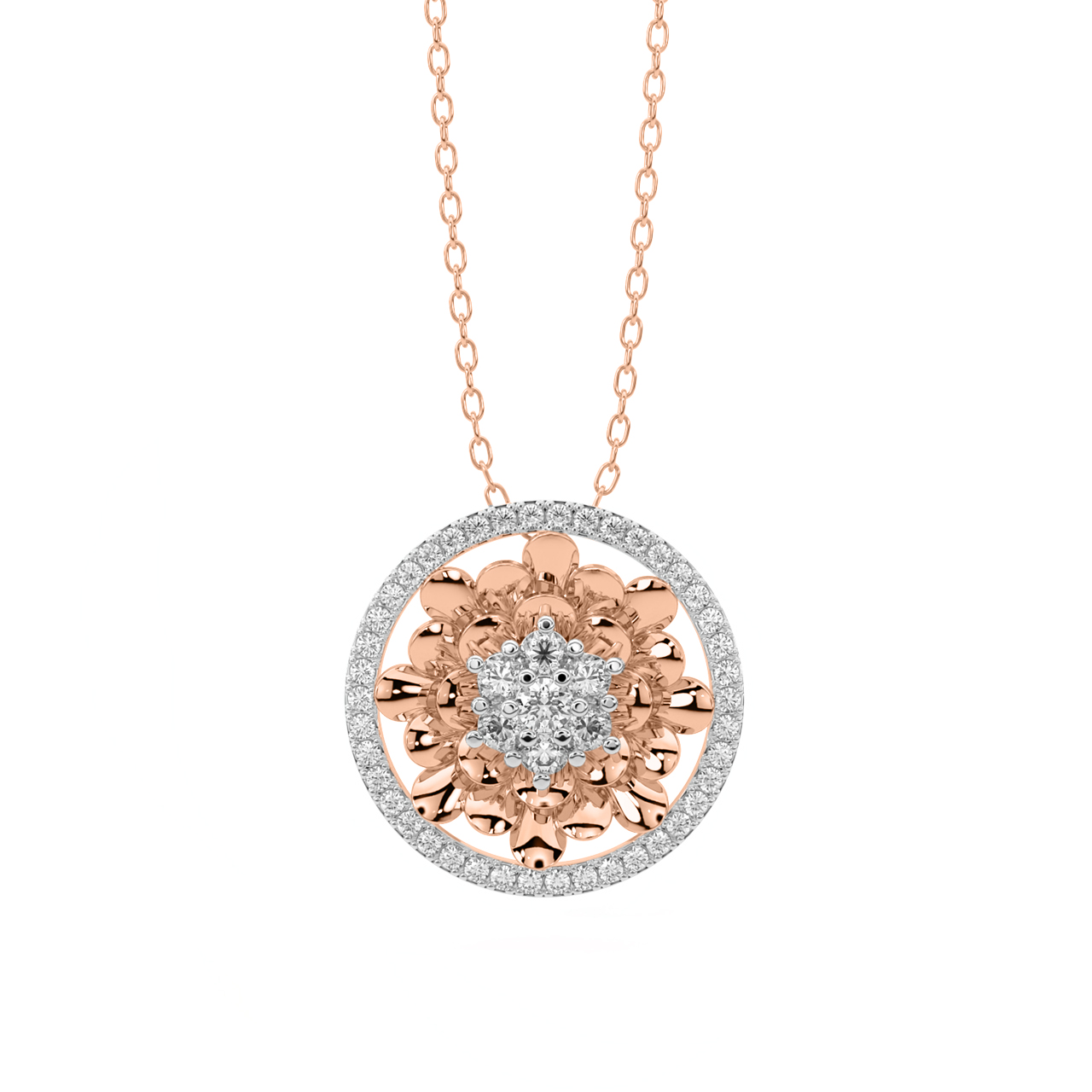 Sphere Floral Diamond Pendant