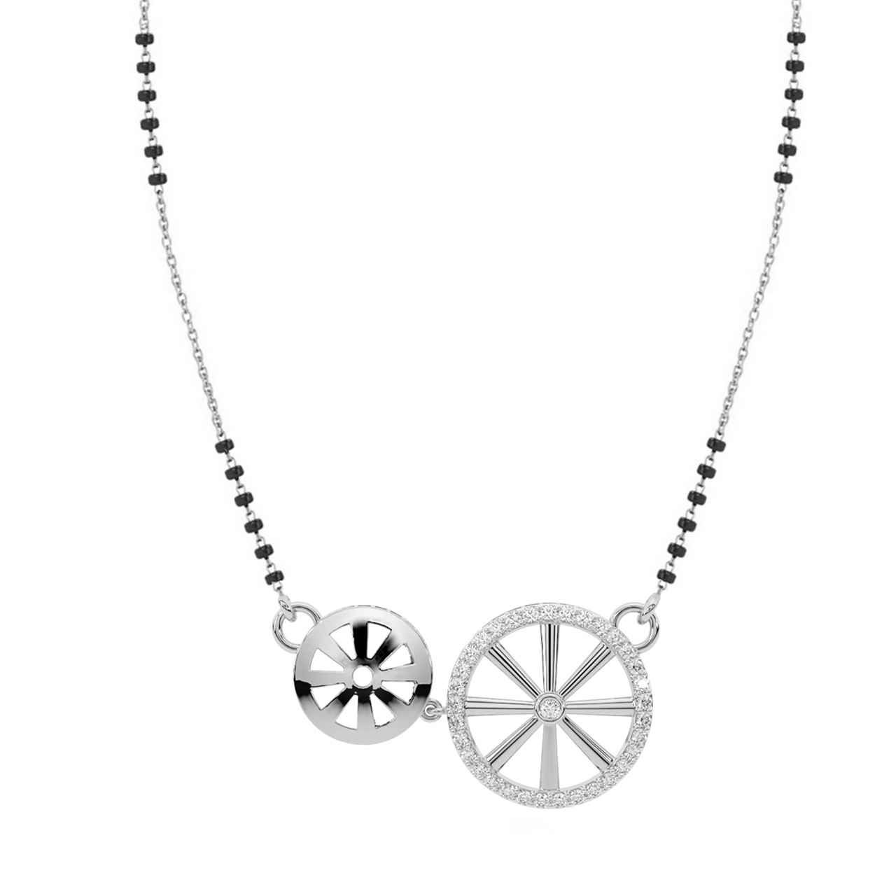 Wheel Diamond Mangalsutra With Chain