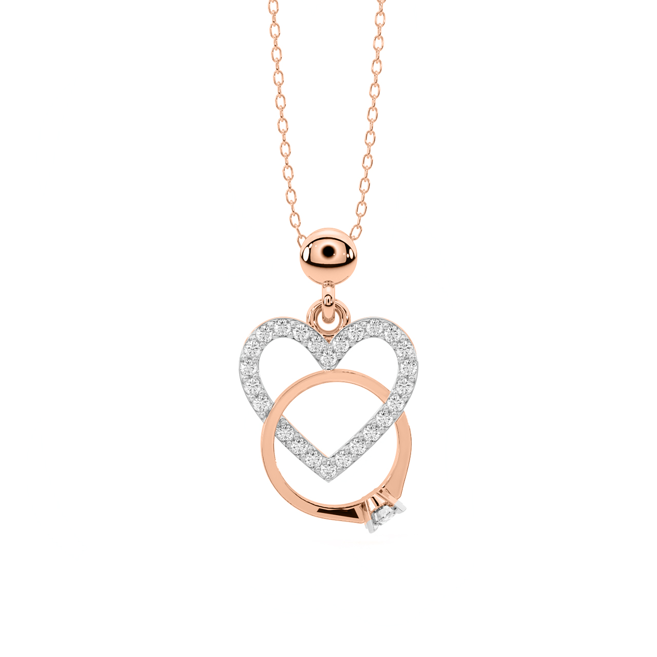 Heart Connection Diamond Pendant