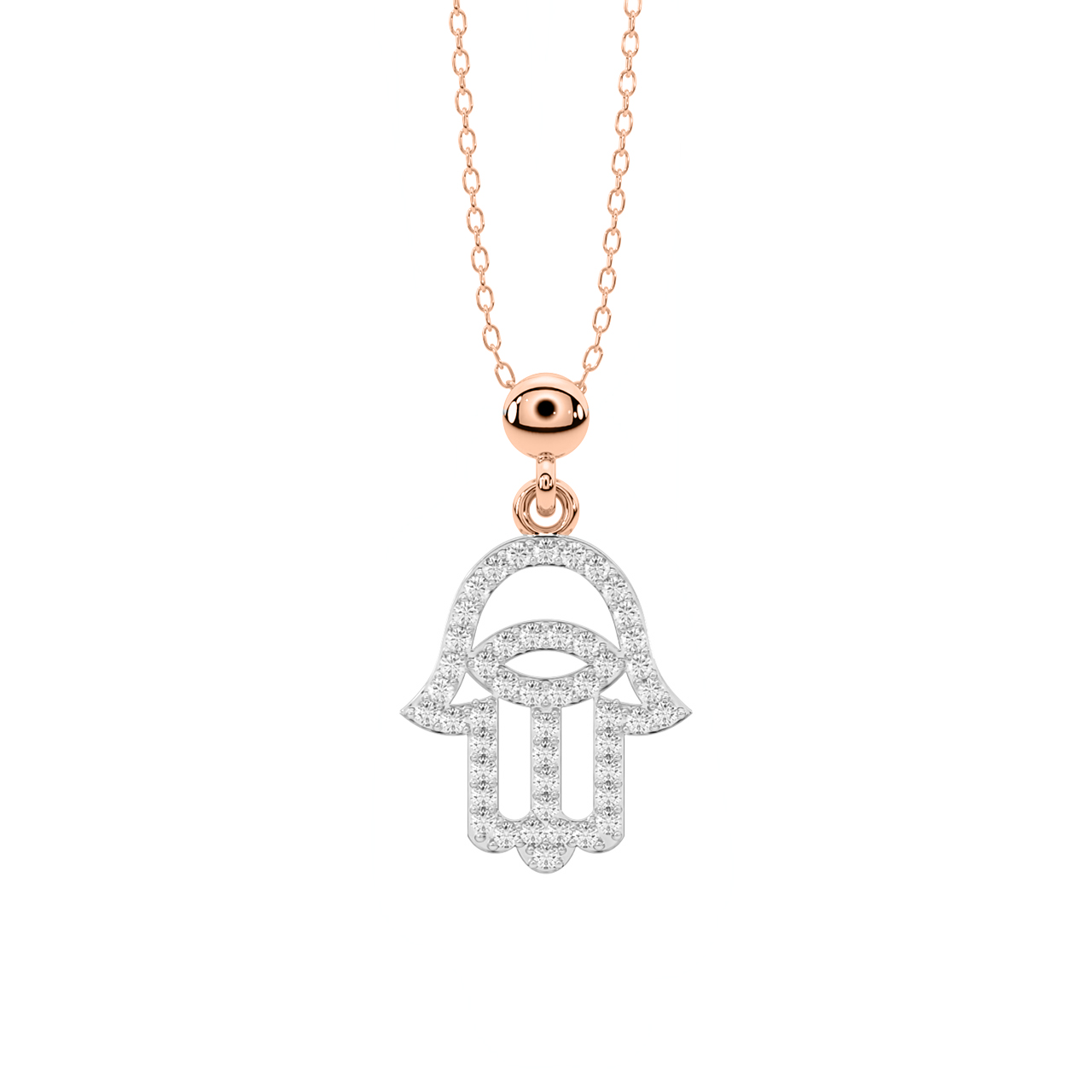 Hamsa Evil Eye Diamond Pendant