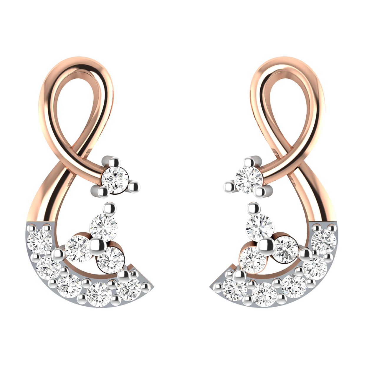 Lucio Round Diamond Stud Earrings