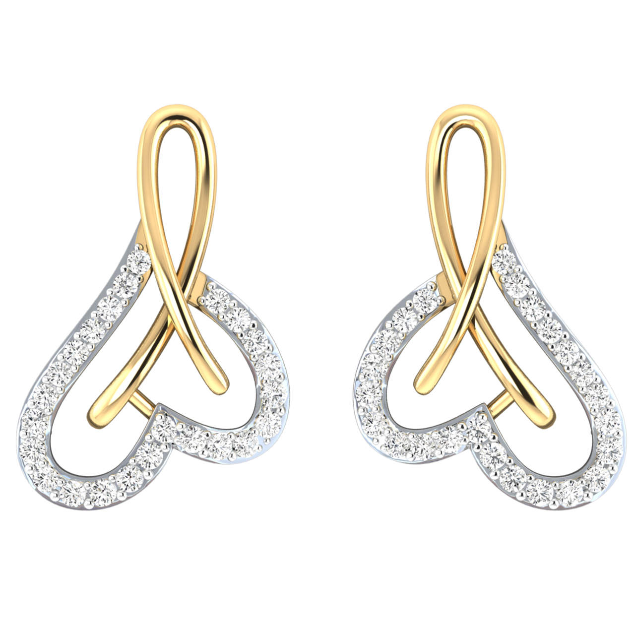 Klara Heart Diamond Stud Earrings For Her