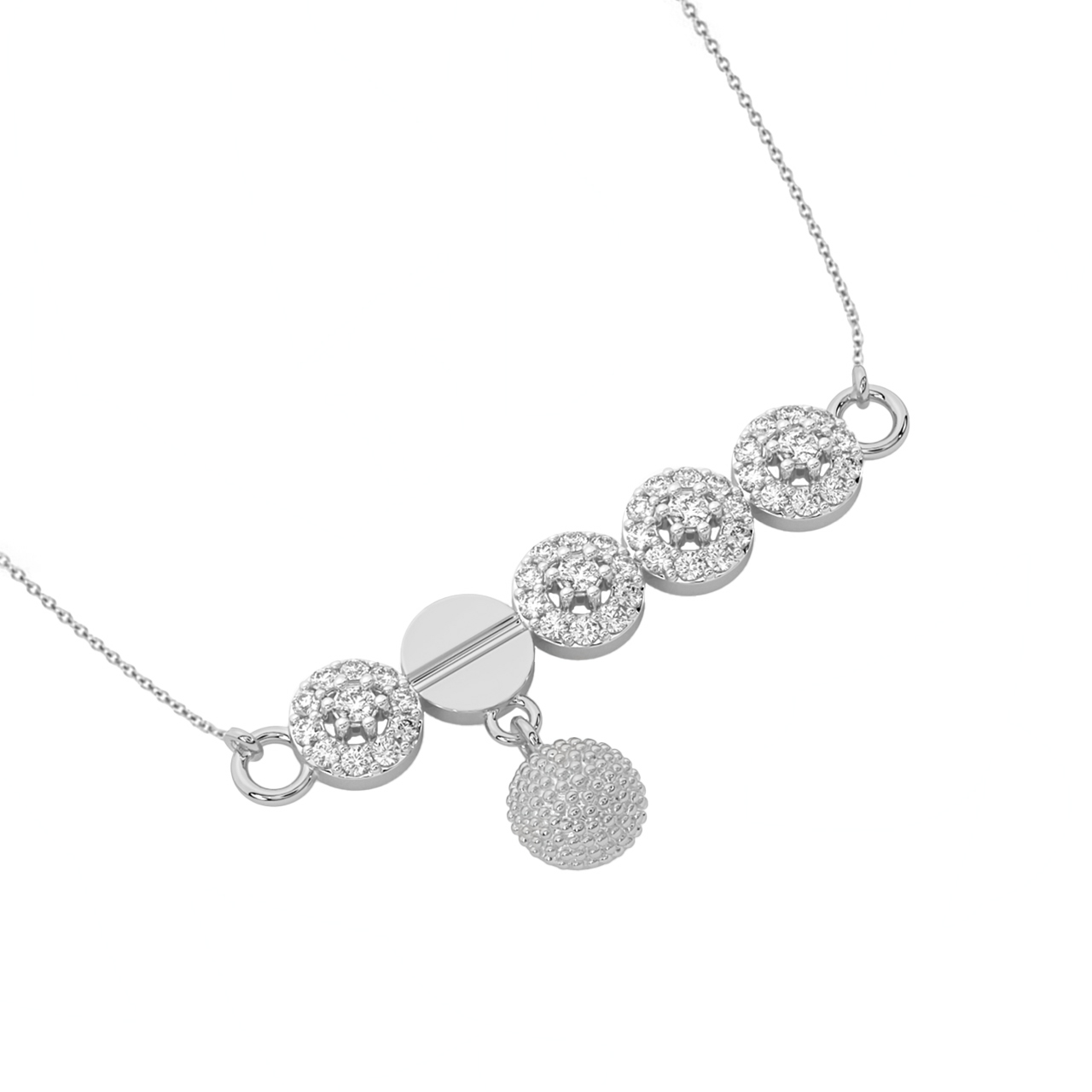 Dot Pattern Diamond Mini Necklace