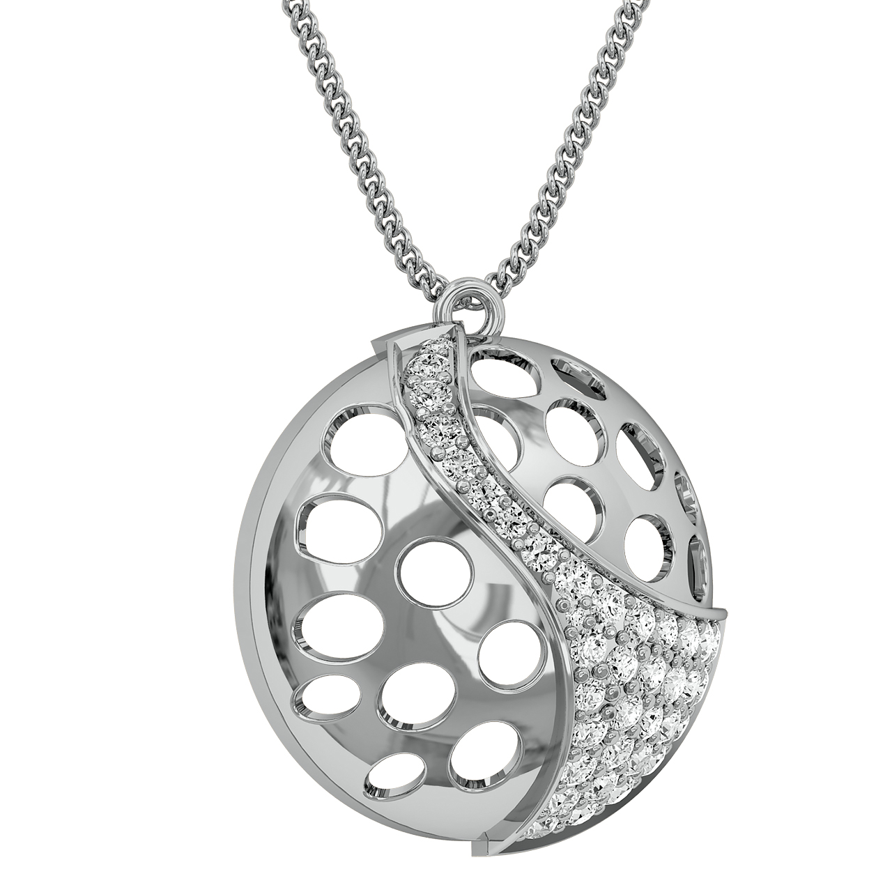 Nia Round Diamond Office Wear Pendant