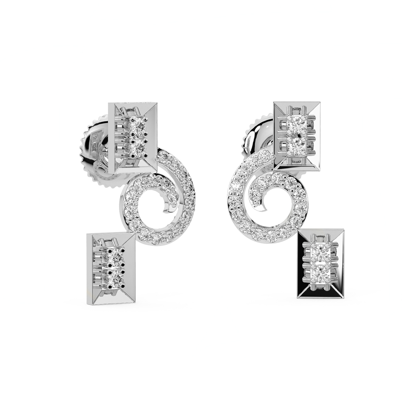 Martie Round Diamond Stud Earrings