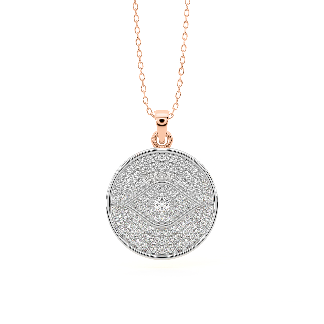 Circle Of Evil Eye Diamond Pendant