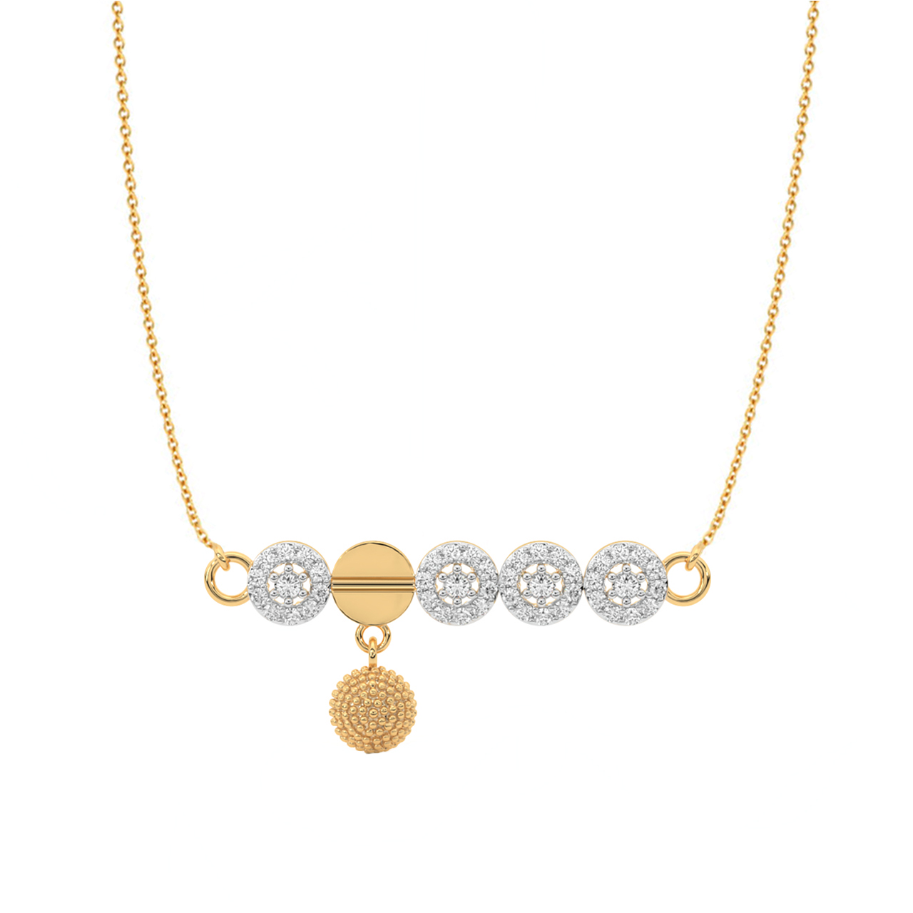 Dot Pattern Diamond Mini Necklace