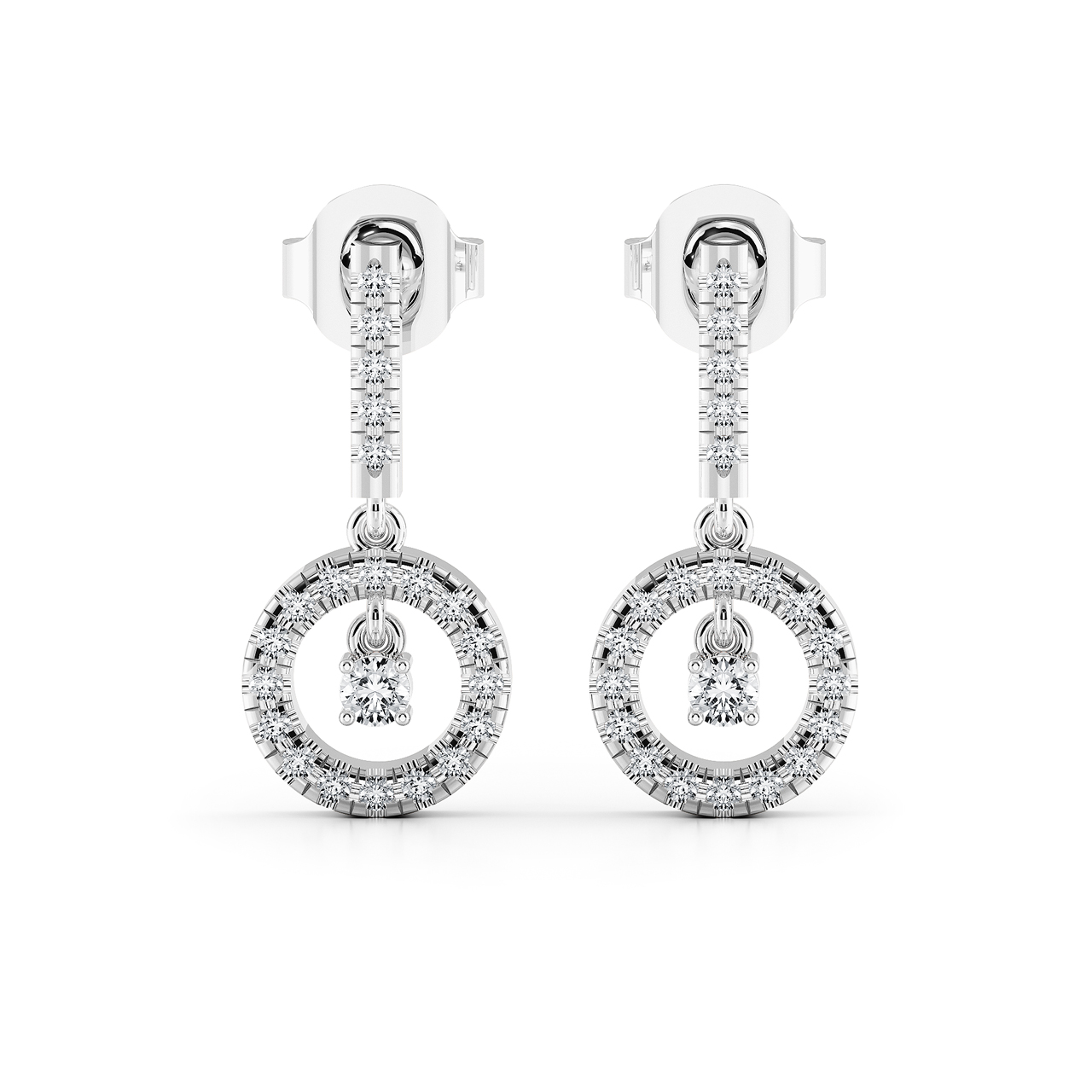 Circular Design Diamond Earrings