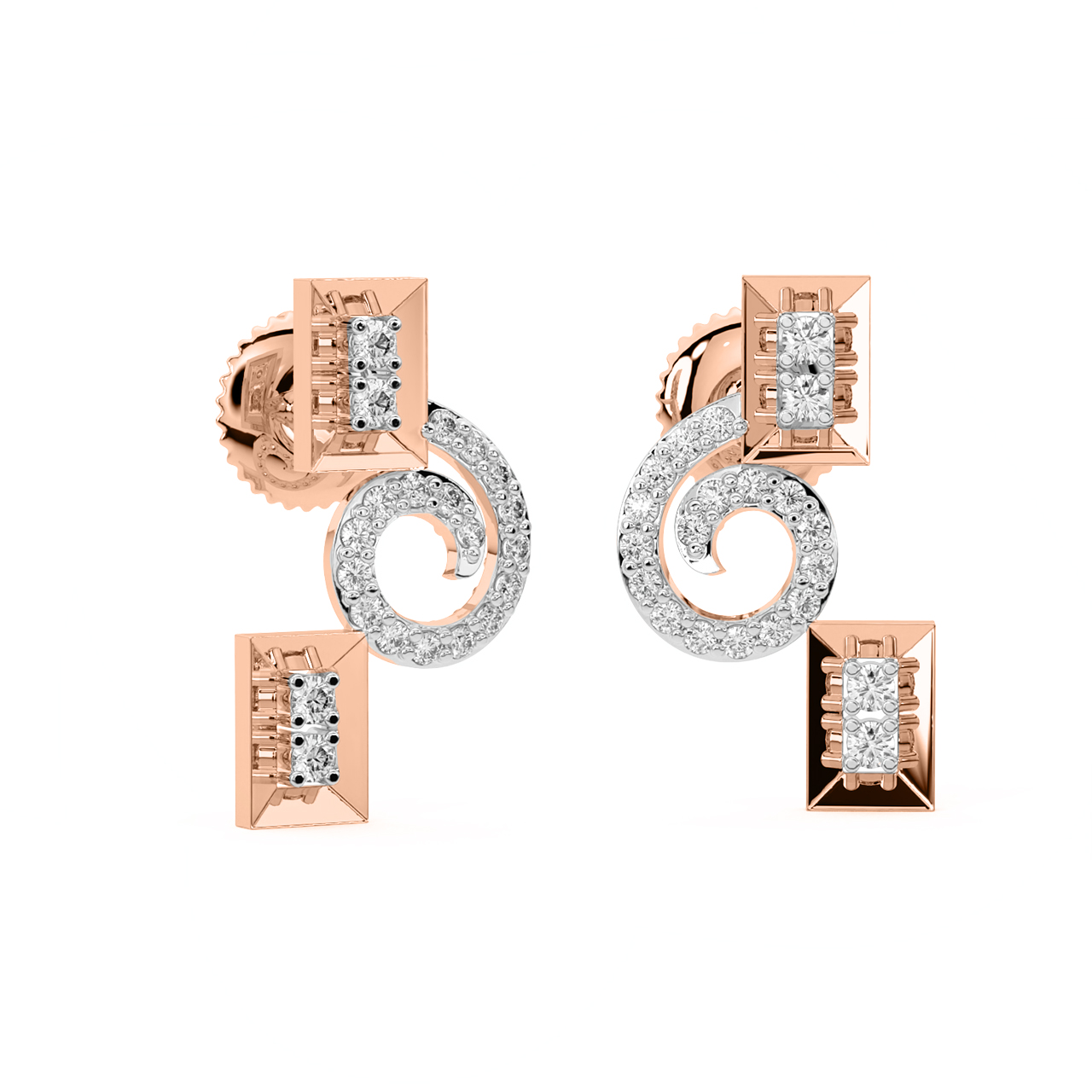 Martie Round Diamond Stud Earrings