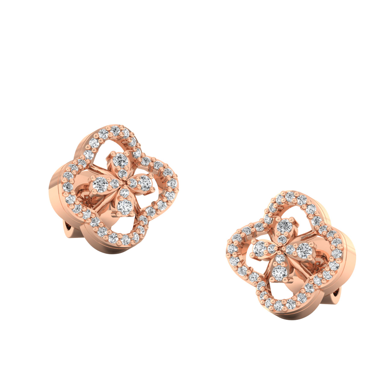 Dazzel Round Diamond Stud Earrings