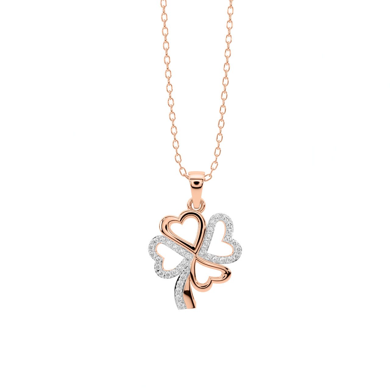 Flower Heart Diamond Pendant