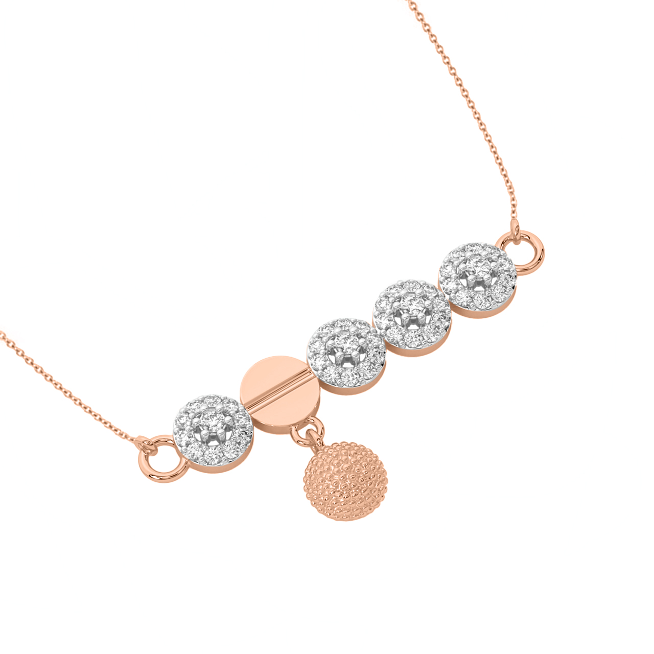 Dot Pattern Diamond Mini Necklace