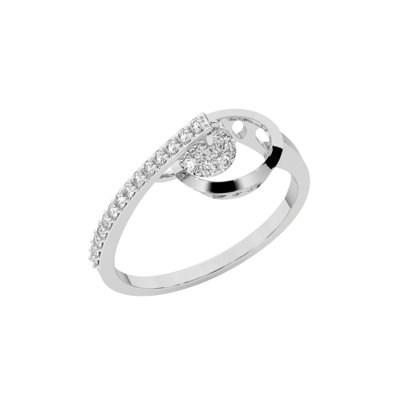 Tama Round Diamond Dainty Ring