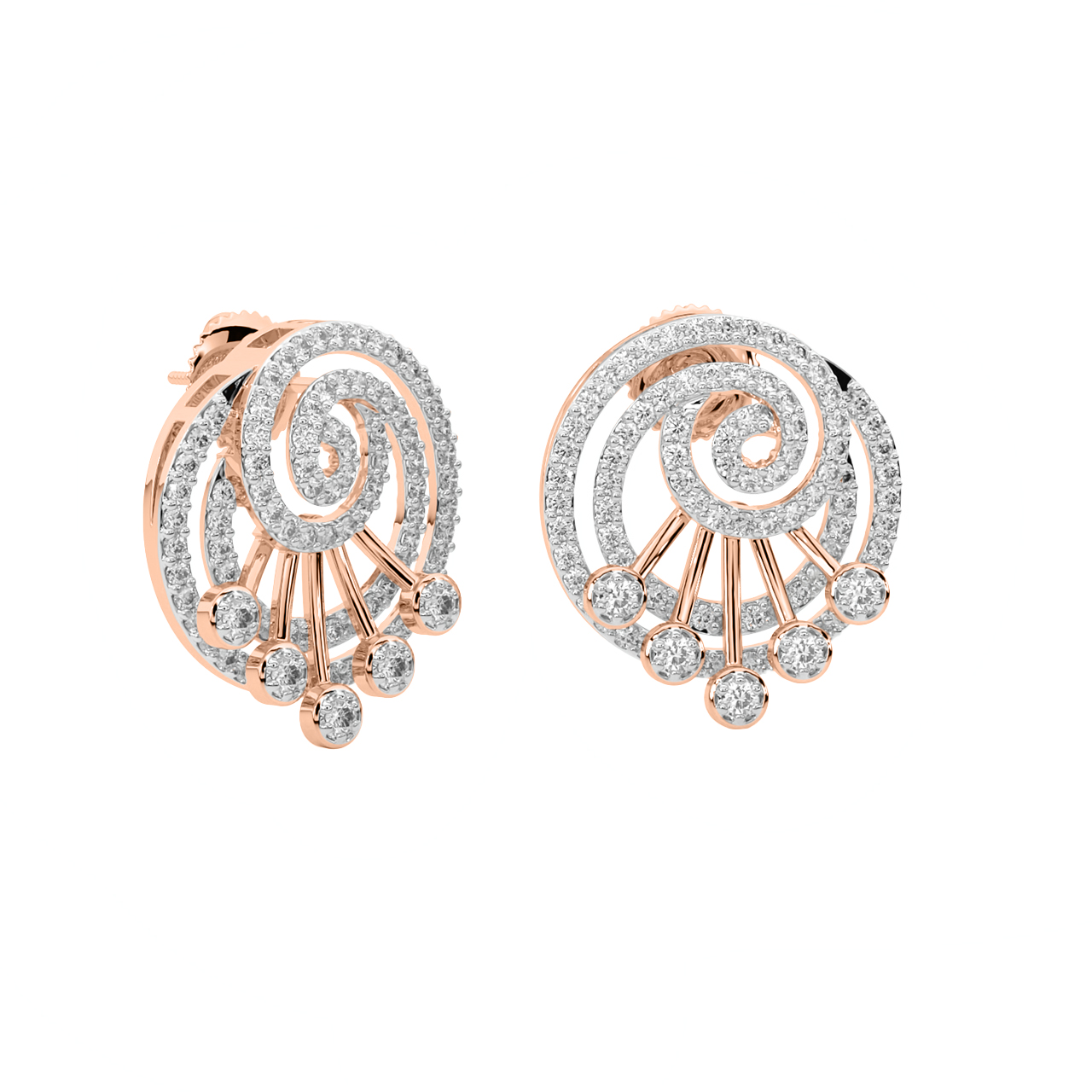 Celine Round Diamond Stud Earrings