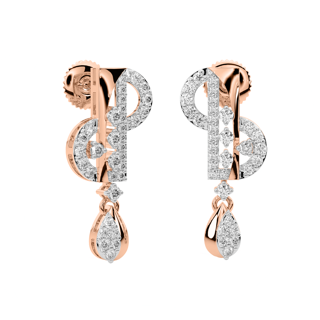 Arlo Round Diamond Dangler Earrings