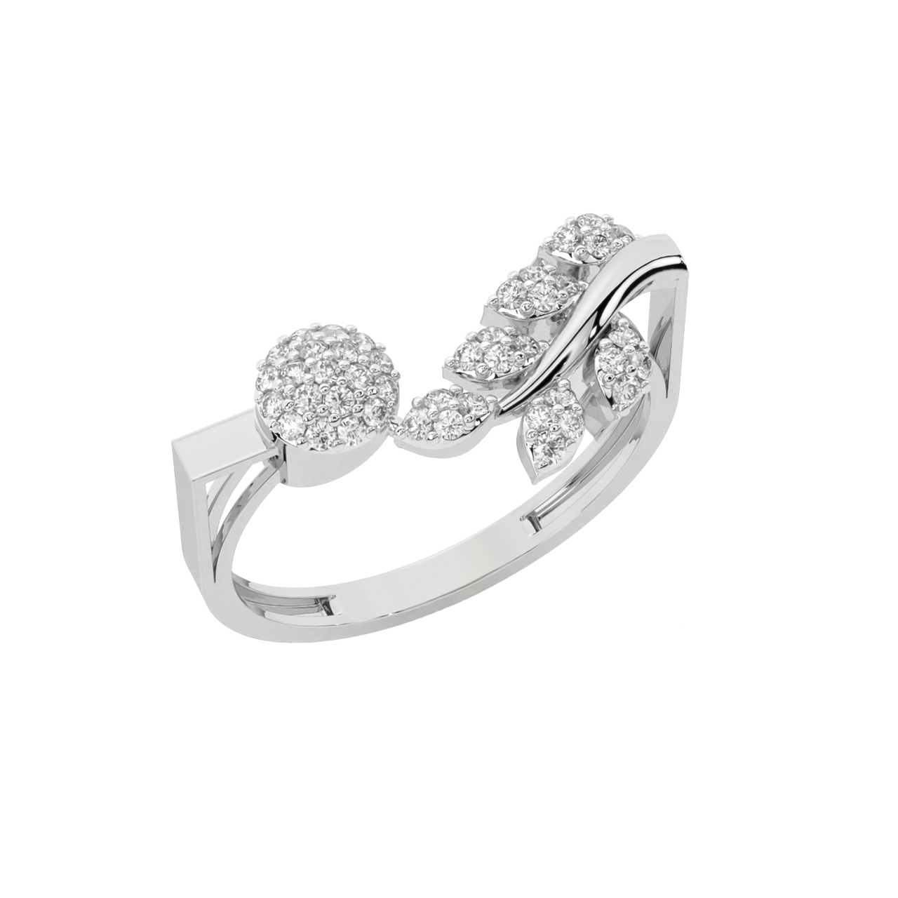 Leonard Round Diamond Dainty Ring