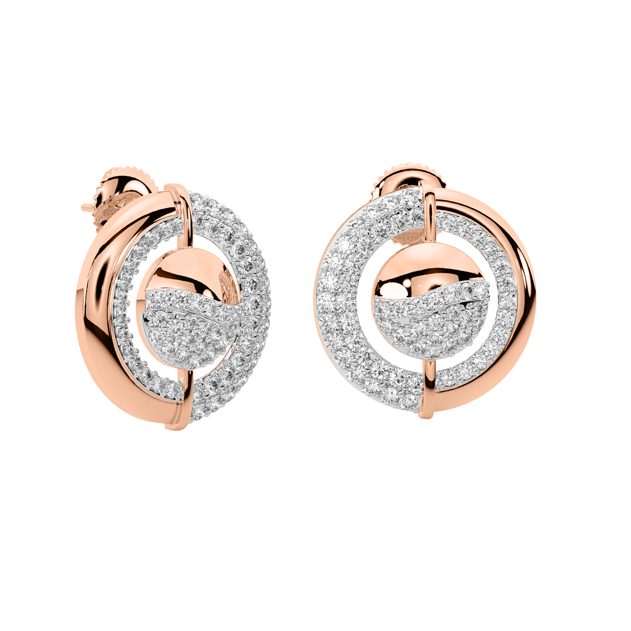 Dade Round Diamond Stud Earrings