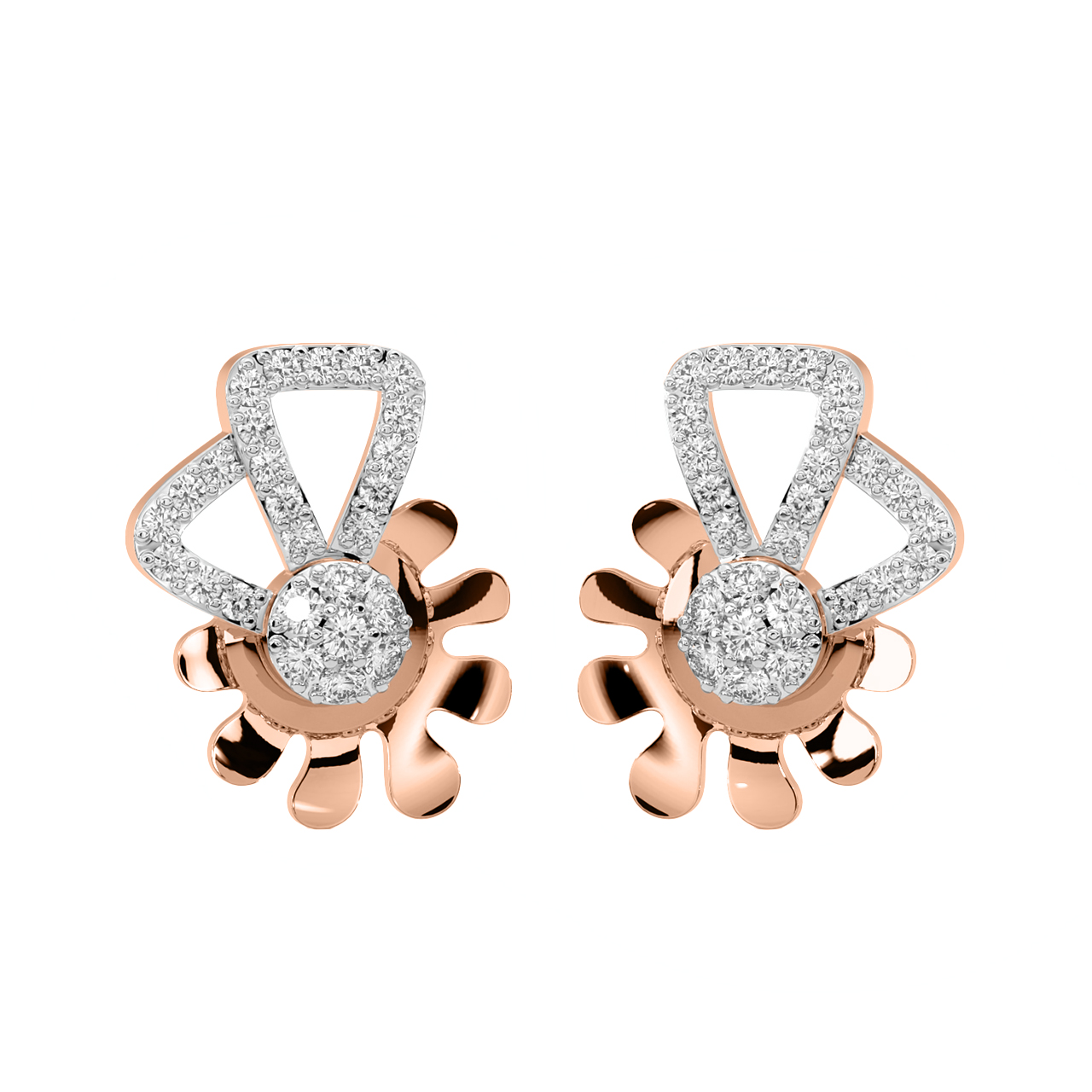 Floret Diamond Stud Earrings