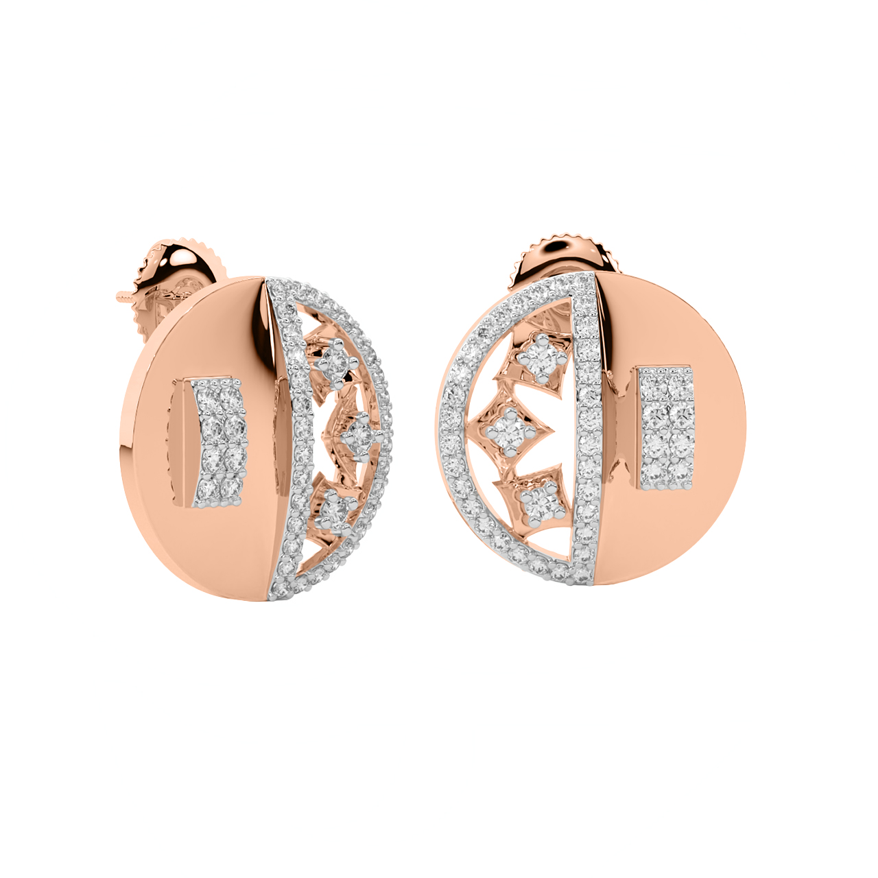 Dooley Round Diamond Stud Earrings