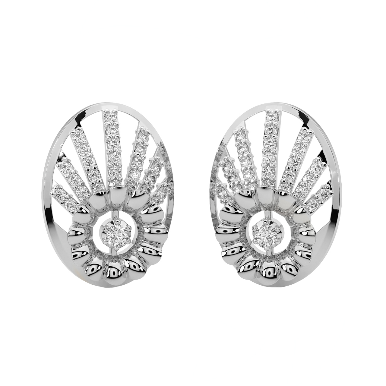 Marit Round Diamond Stud Earrings