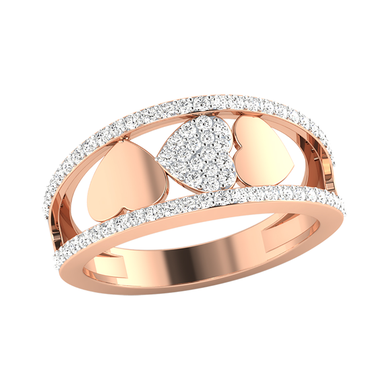 3 Hearts Engagement Ring