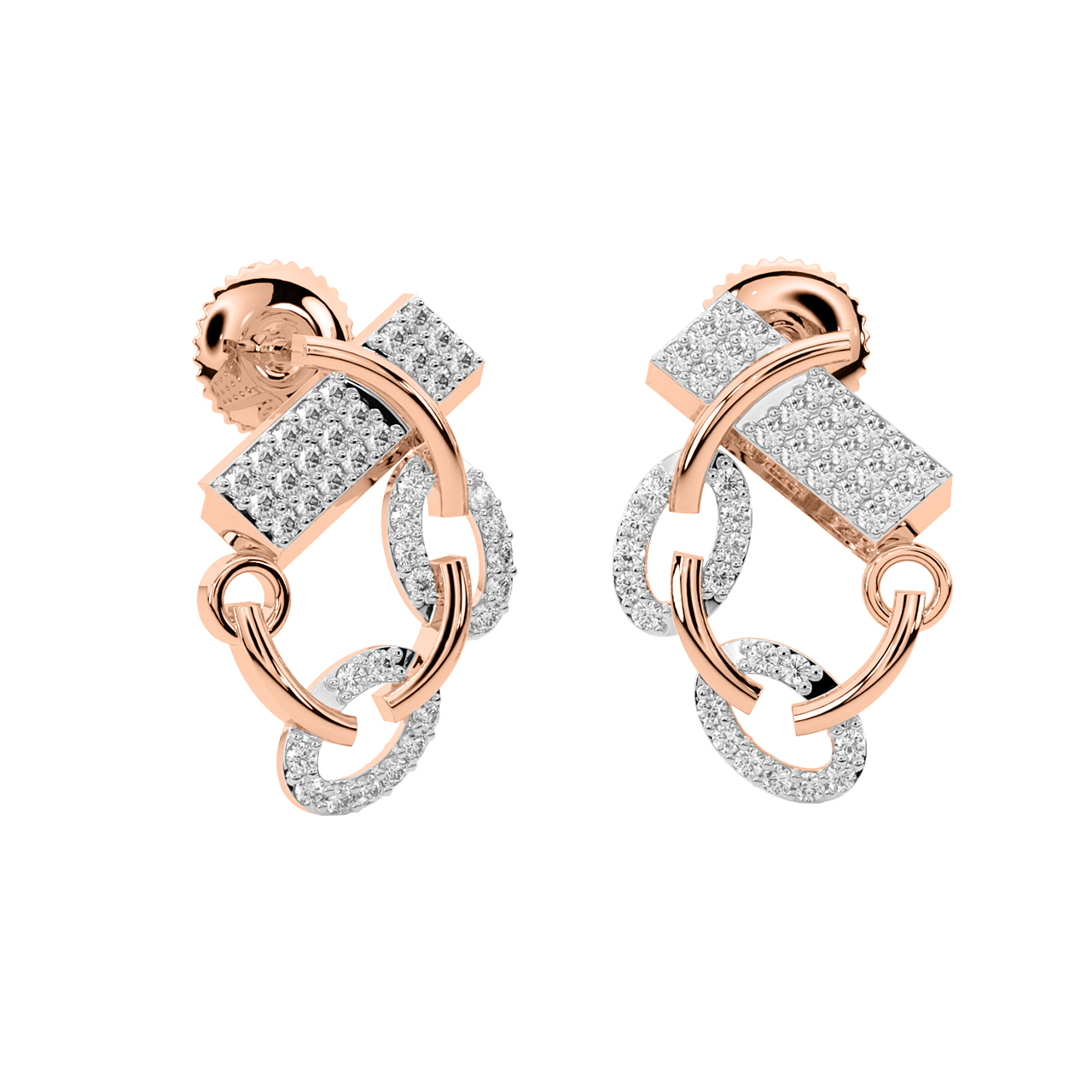 Shian Round Diamond Stud Earrings