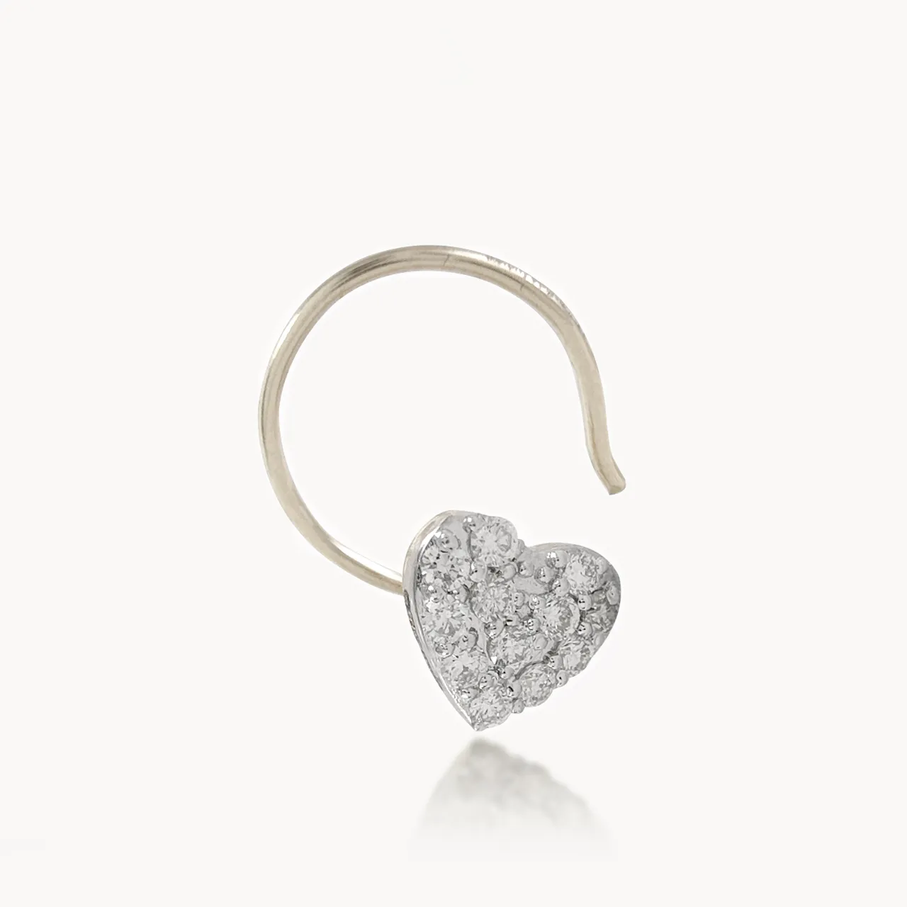 Diamond Heart Nose-pin