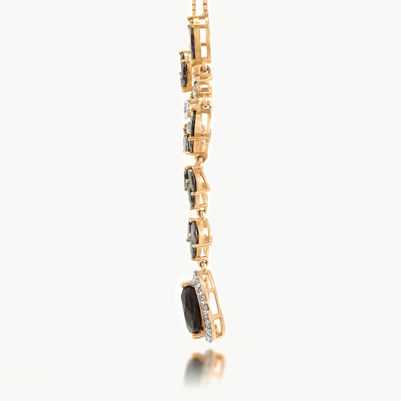 Diamond Mini-necklace With Black Onyx Stone