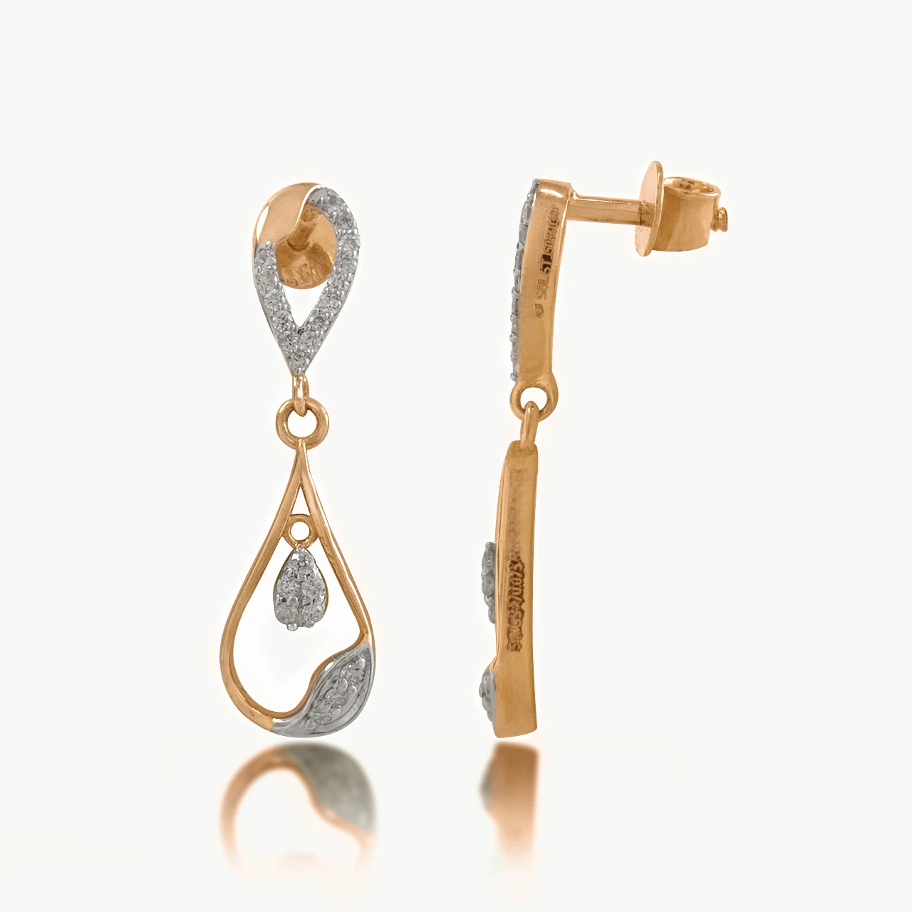 Droplet Design Diamond Earring