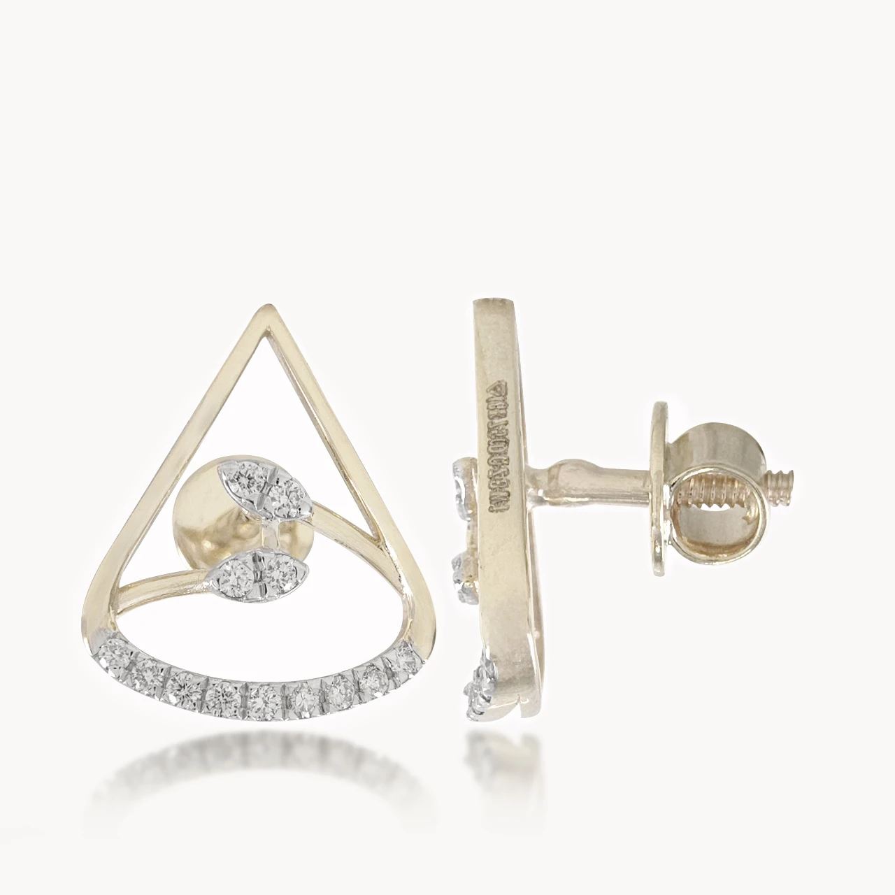 Dual Leaf Diamond Earrings