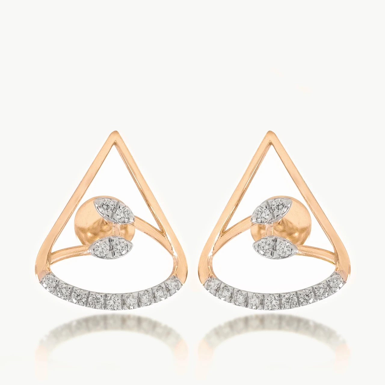 Dual Leaf Diamond Earrings