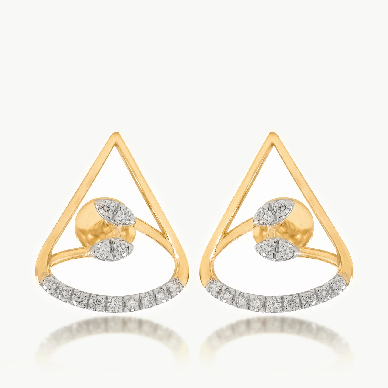 Dual Leaf Diamond Earrings