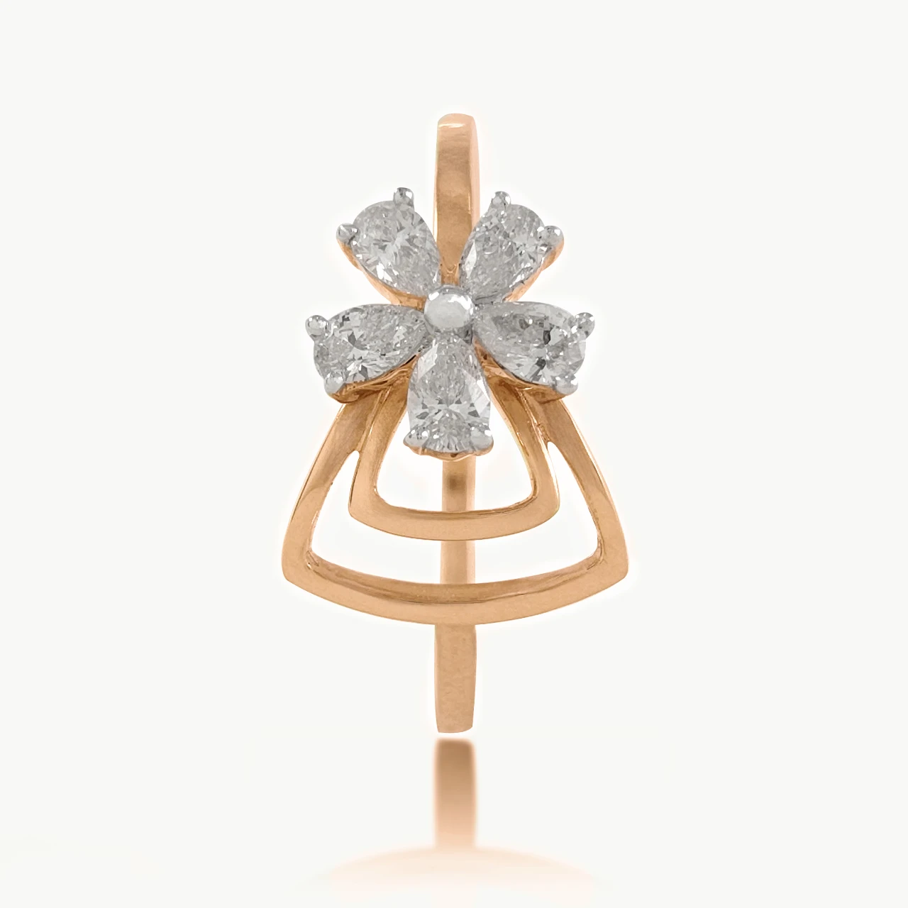 Flower Head Design Diamond Ring