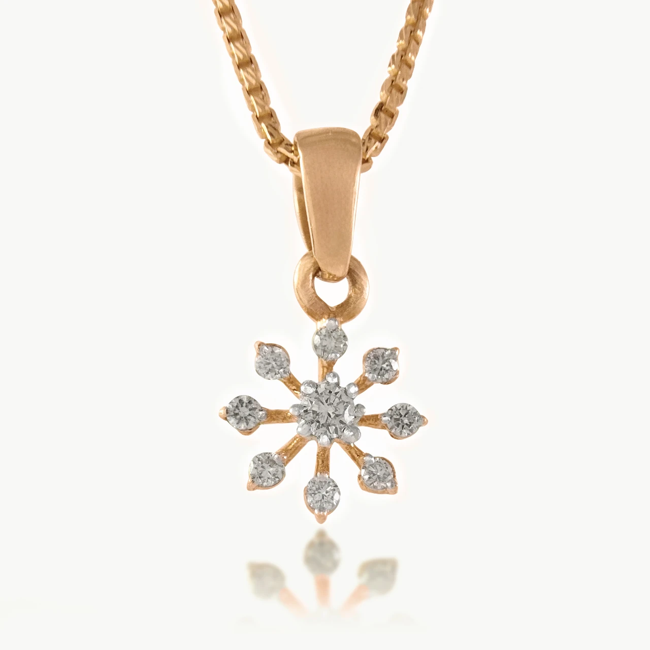 Flower Snowflakes Diamond Pendant