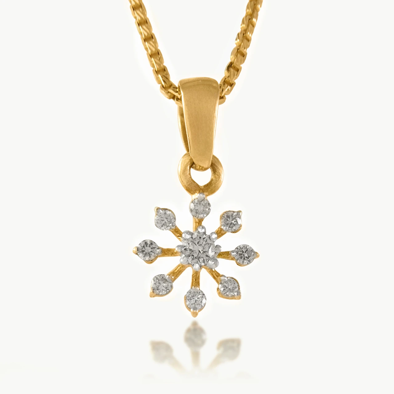 Flower Snowflakes Diamond Pendant