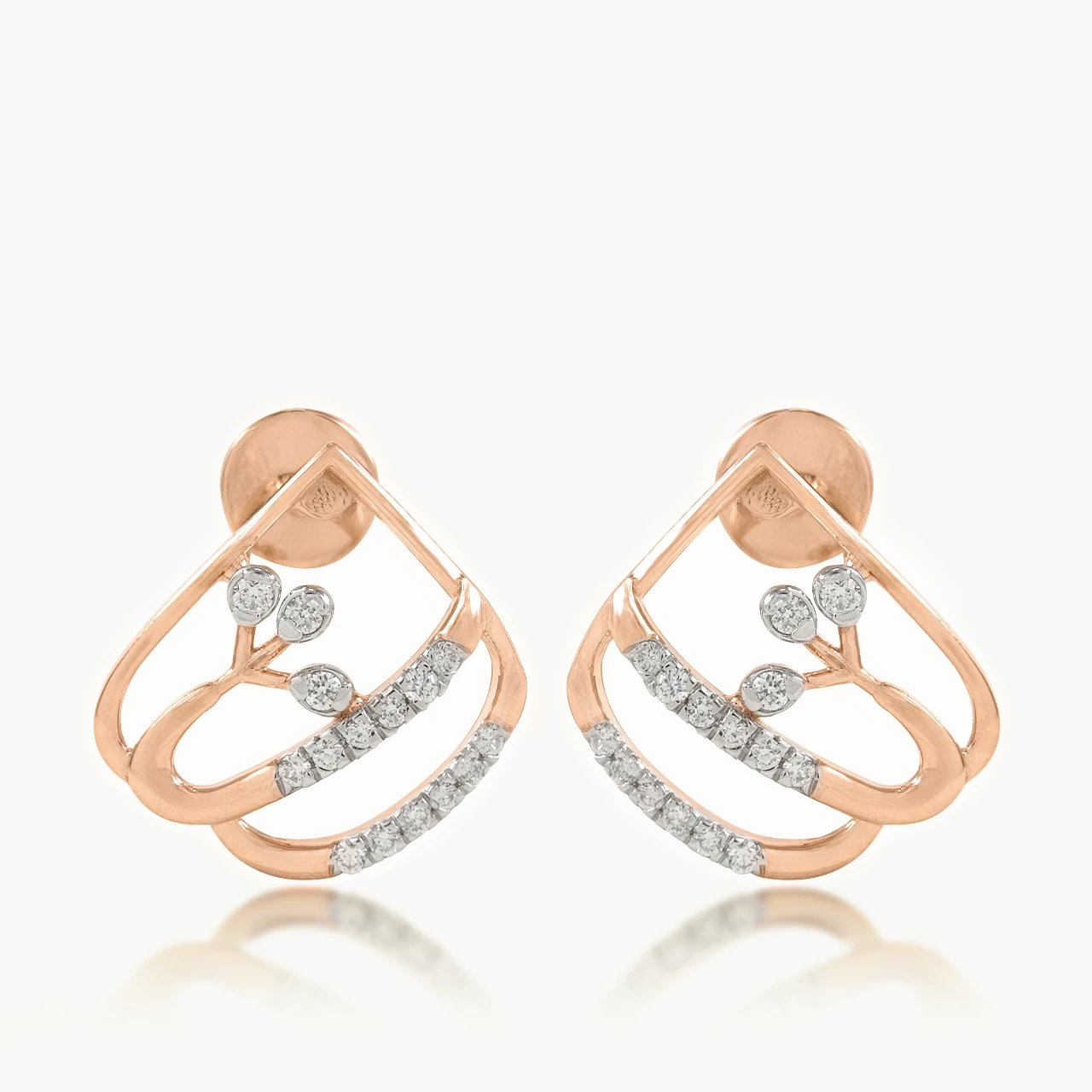 Geometrical Vine Diamond Earrings