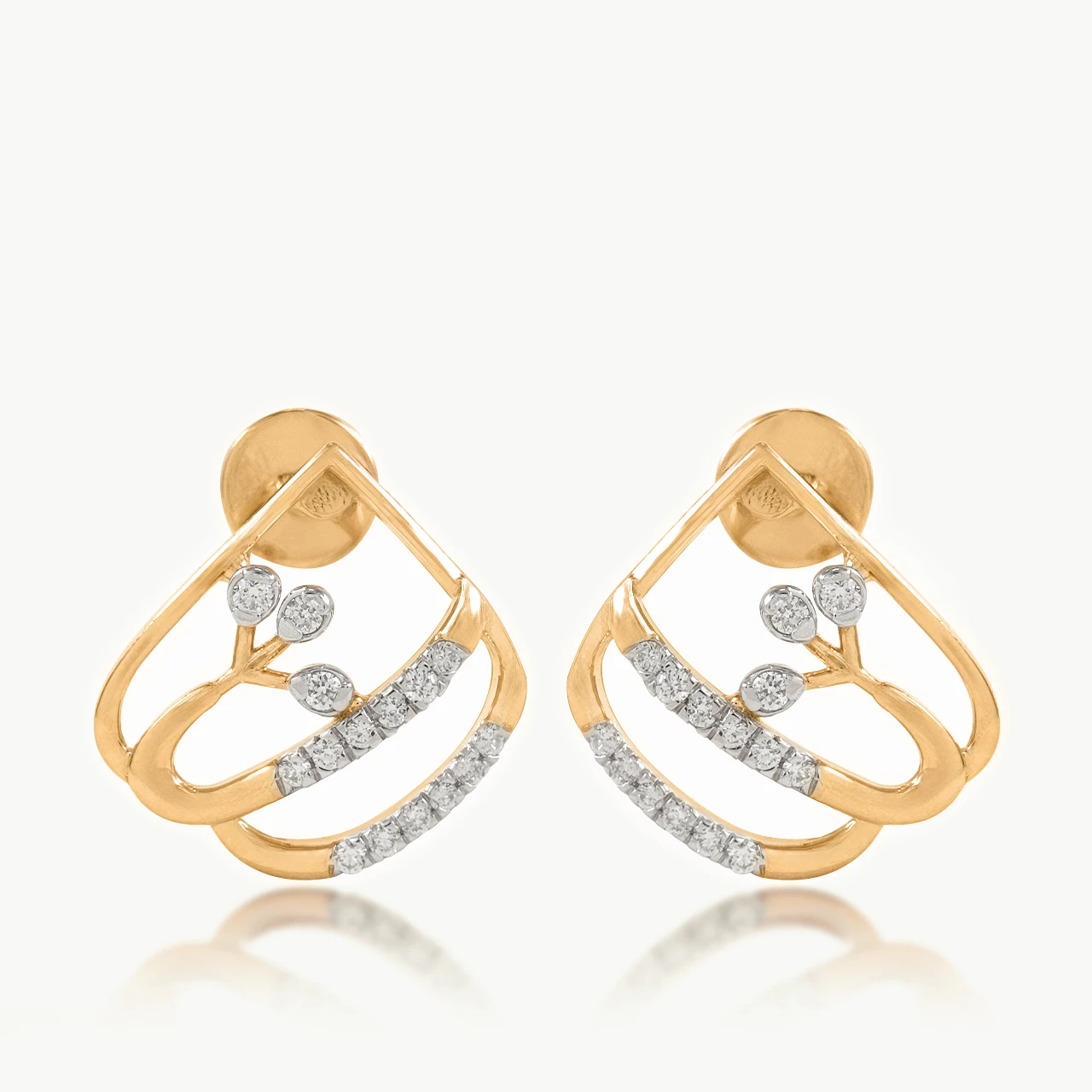 Geometrical Vine Diamond Earrings